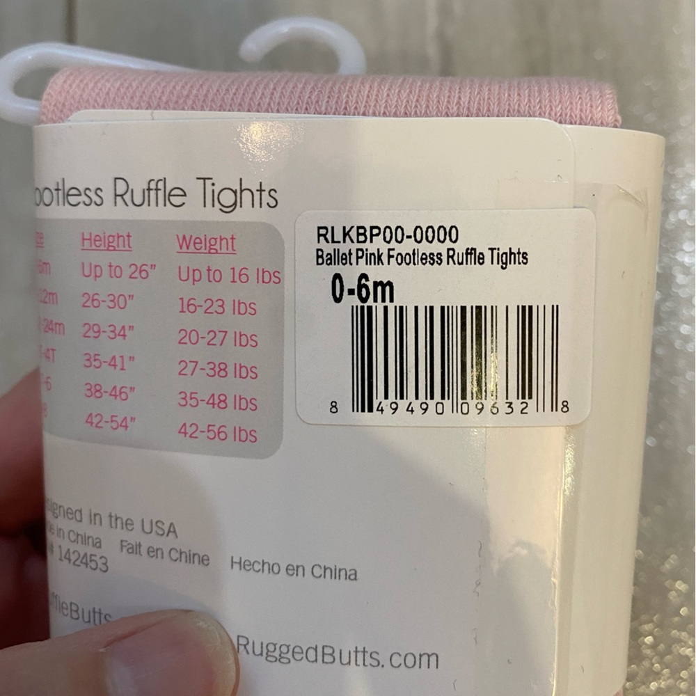 NWT RuffleButts Ballet Pink Pull-On Solid Footless Ruffled Tights, 0-6 months - Picture 2 of 6